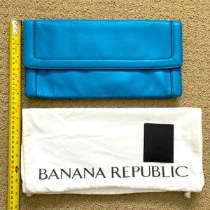 Banana Republic Bright Blue Leather Clutch